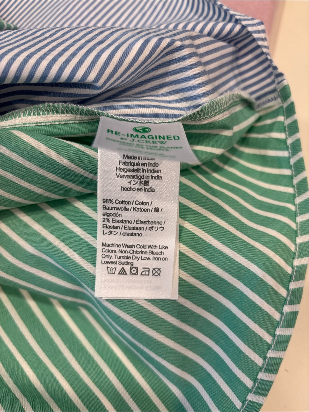 J. Crew Multicolor Striped Sleeveless Button-Down Shirt Dress Size 6 - Picture 11 of 11